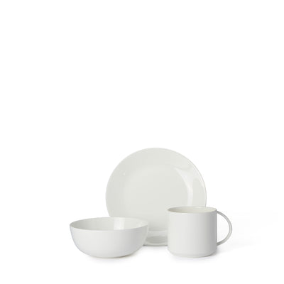 Arc Bone China Breakfast Set White (12 Piece/ 4 Place)