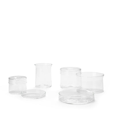 Home Lab Glass Storage Containers Set Amber 6 Piece