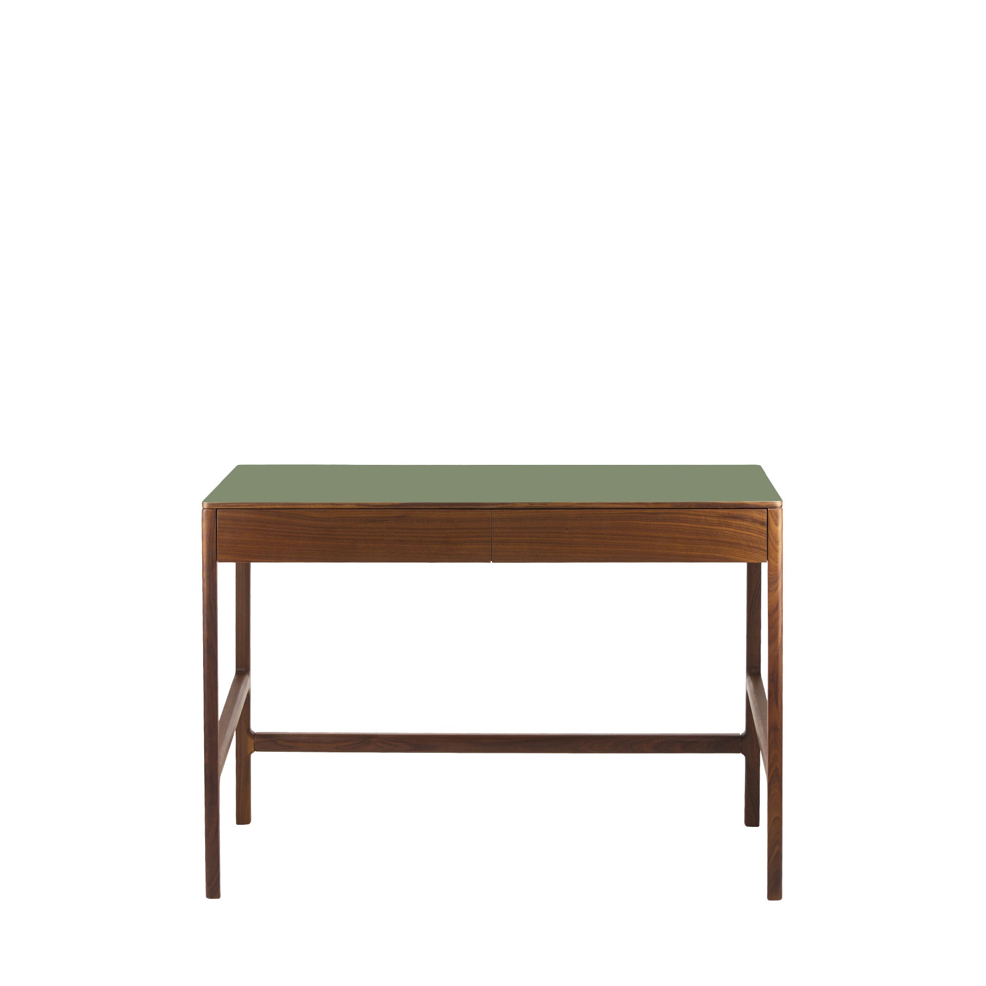 Domus 2 Drawer Desk, Walnut and Olive by The Conran Shop