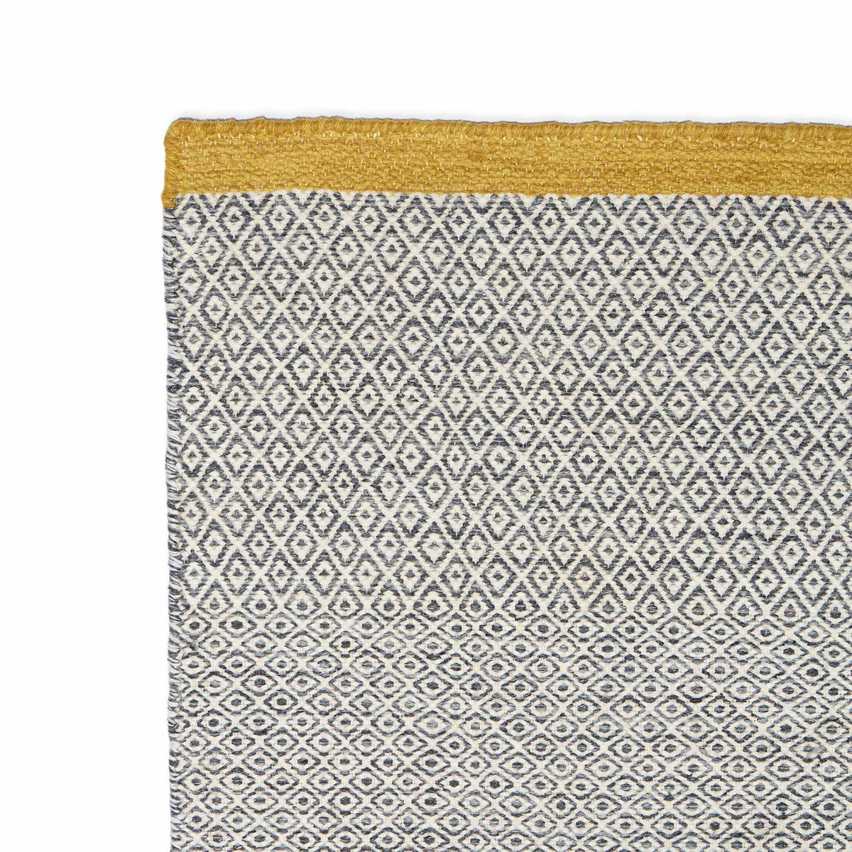 Mini Diamond Kilim Runner Charcoal & Pollen 70 x 250cm