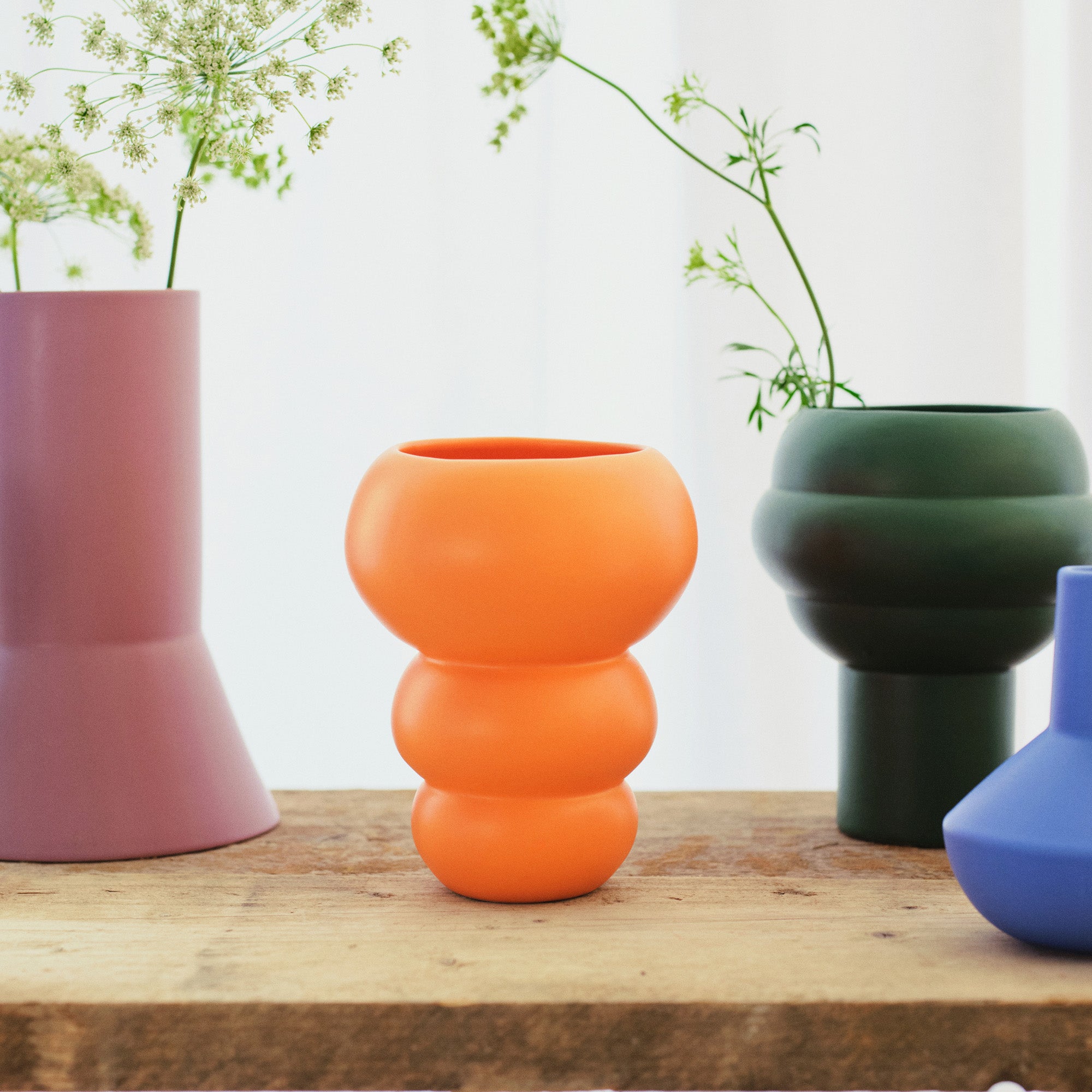 Stacked Spheres Vase Orange
