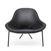Cross Leg Lounge Chair Prescott Leather Black Ink