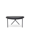 Cross Leg Ottoman Prescott Leather Black Ink