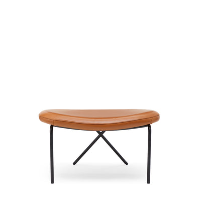 Cross Leg Ottoman Tosca Leather Cognac
