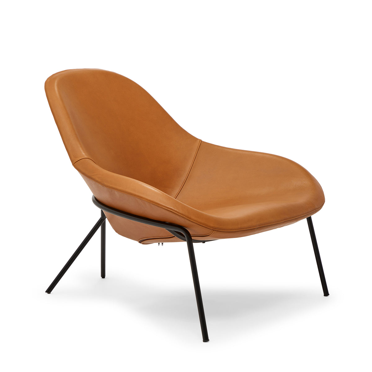 Cross Leg Lounge Chair Tosca Leather Cognac