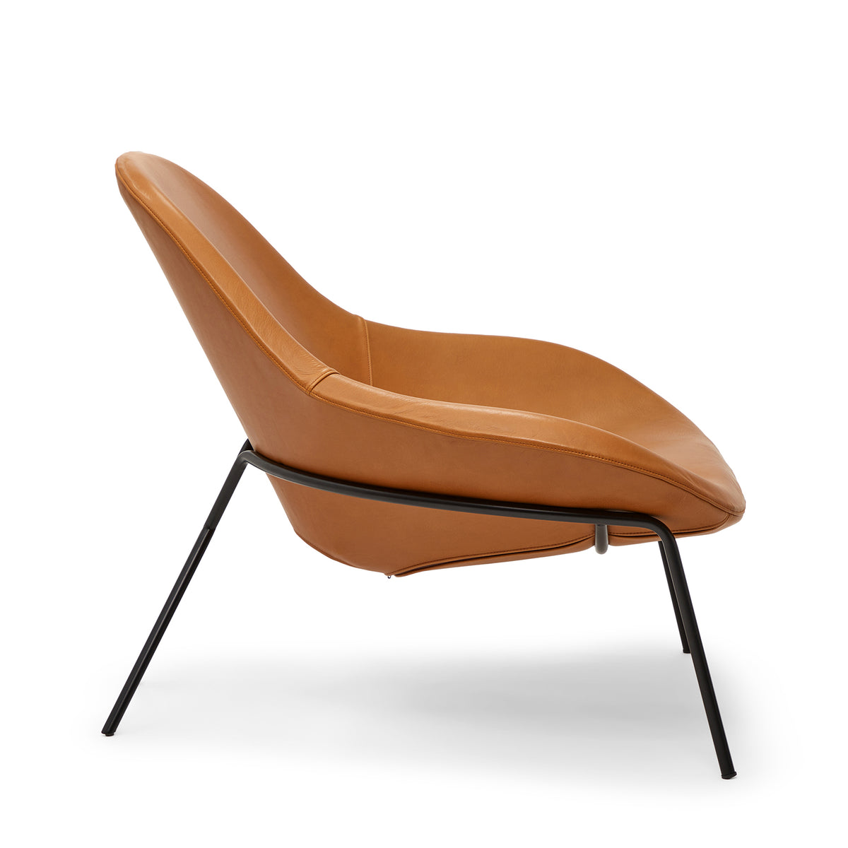 Cross Leg Lounge Chair Tosca Leather Cognac