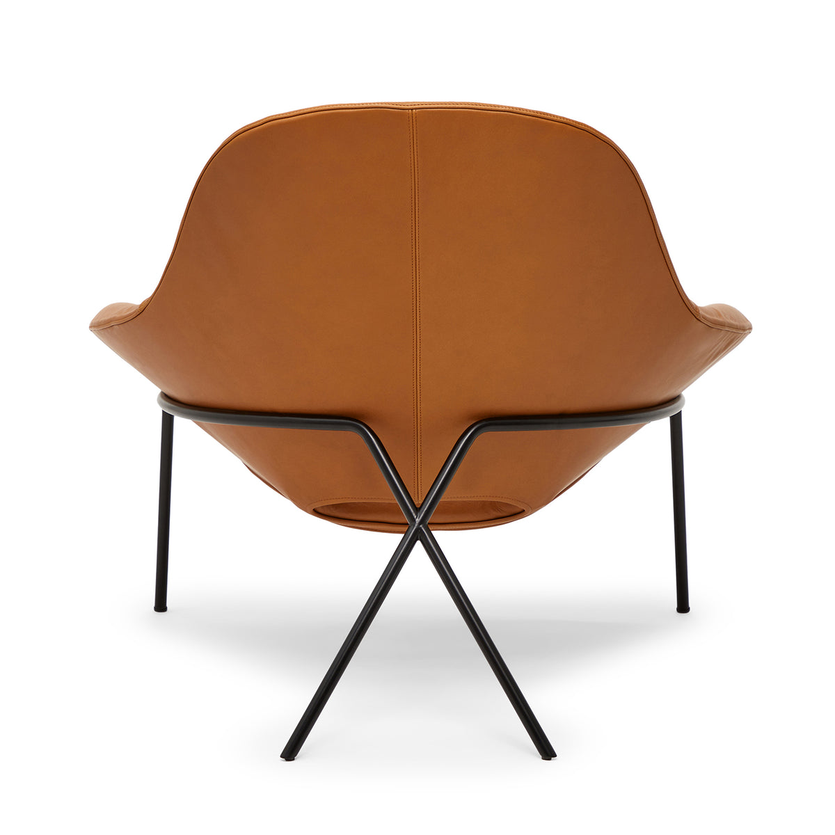 Cross Leg Lounge Chair Tosca Leather Cognac