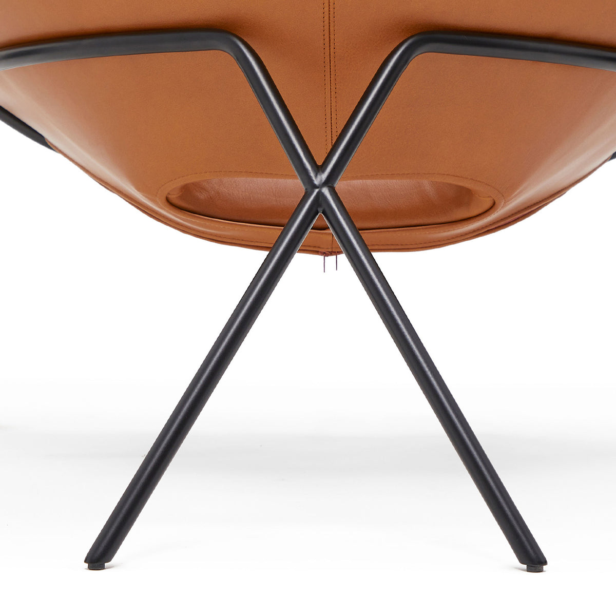 Cross Leg Lounge Chair Tosca Leather Cognac