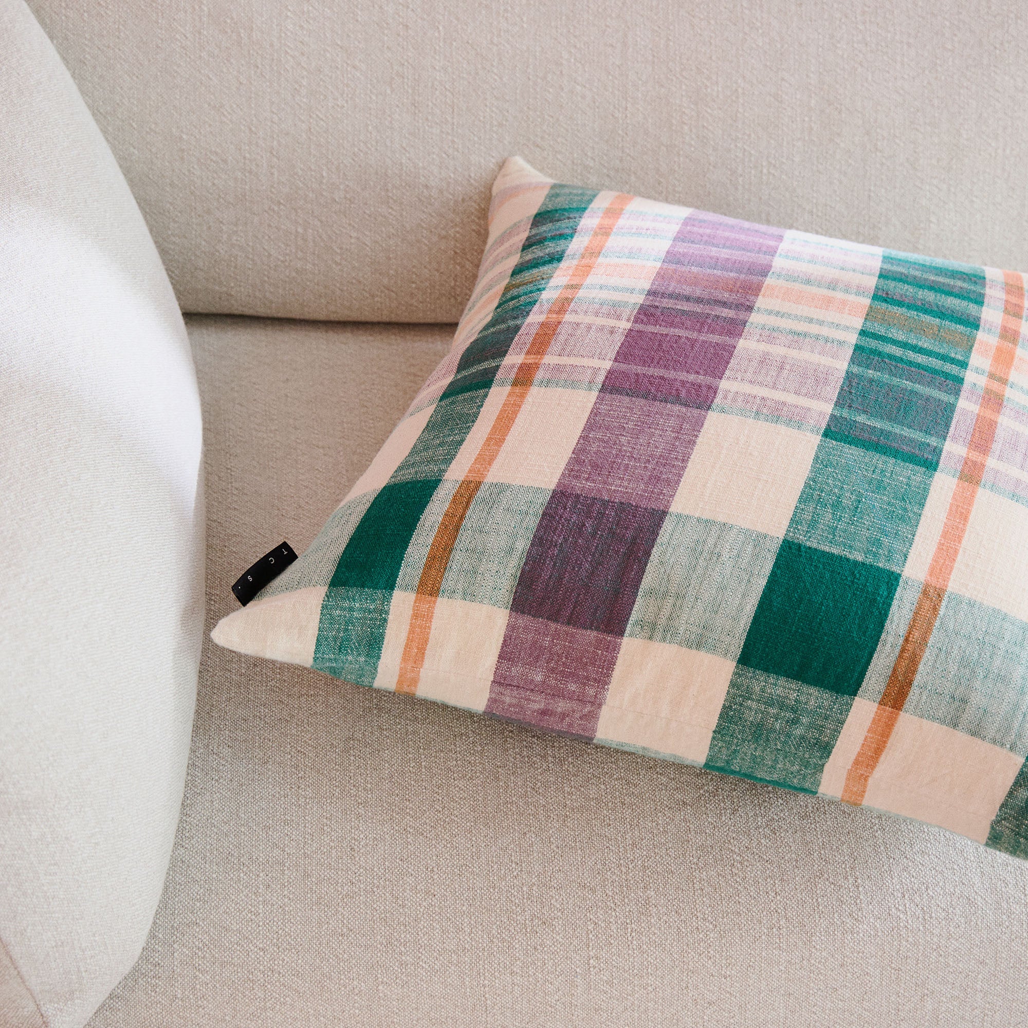 Marabar Cushion Cover Mauve & Green 50 x 50cm