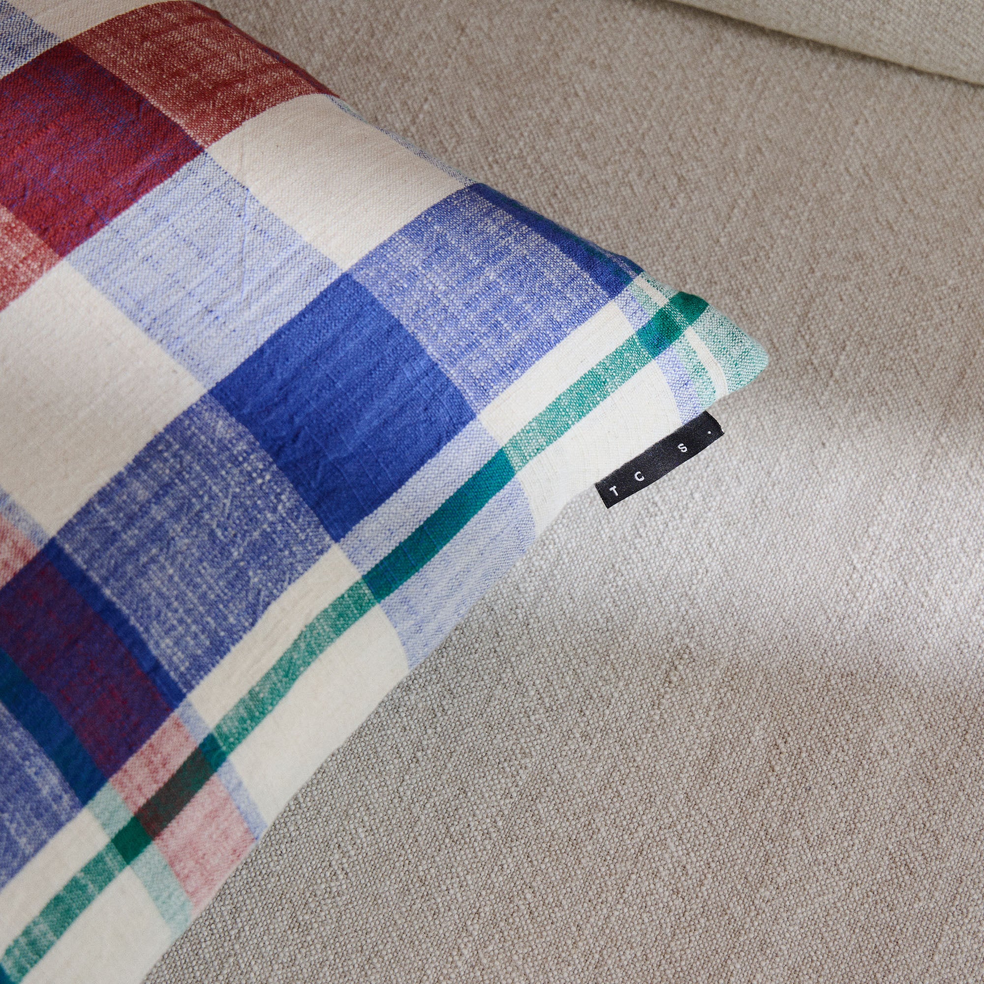 Marabar Cushion Cover Blue & Cinnabar 40 x 60cm