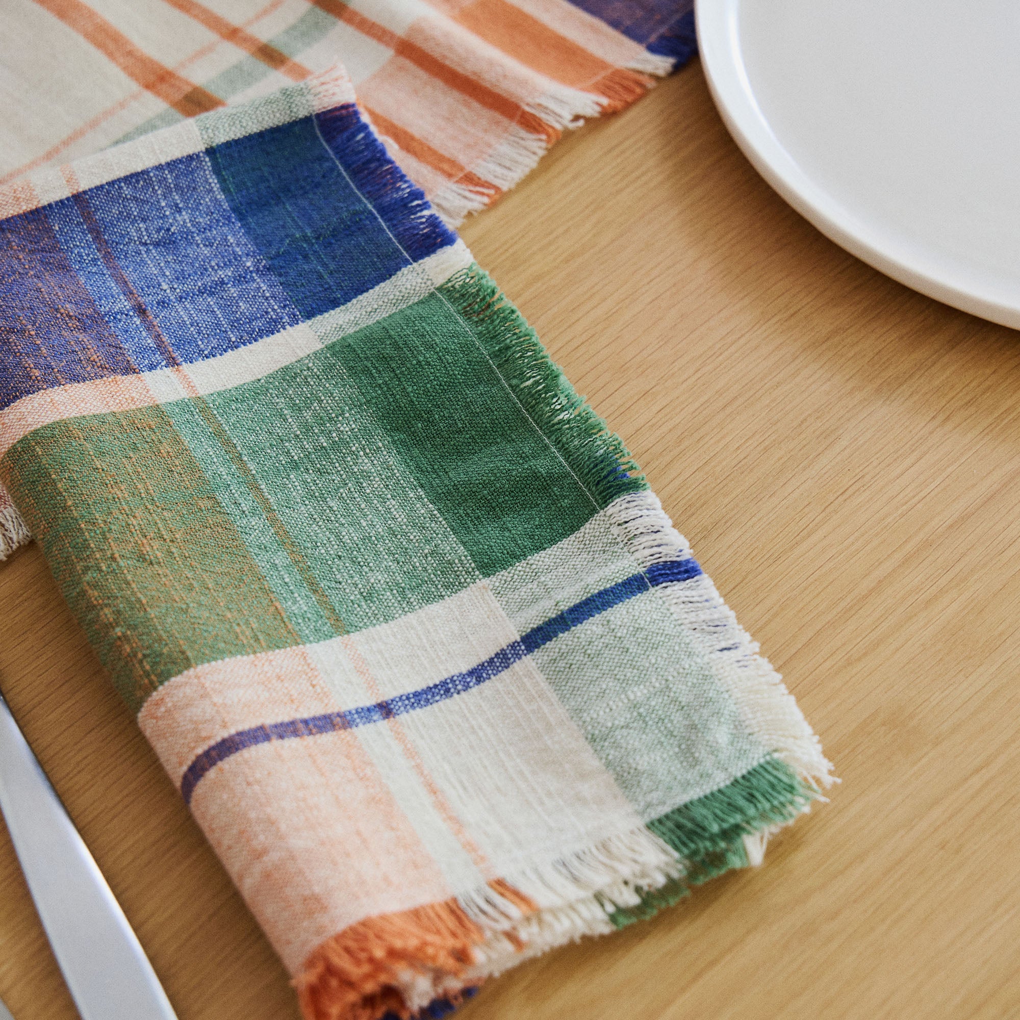 Marabar Napkins Blue & Orange 50 x 50cm (Set of 2)