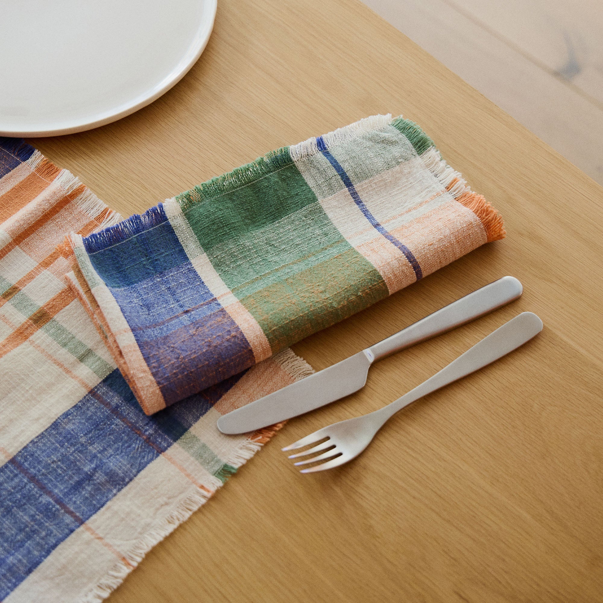 Marabar Napkins Blue & Orange 50 x 50cm (Set of 2)
