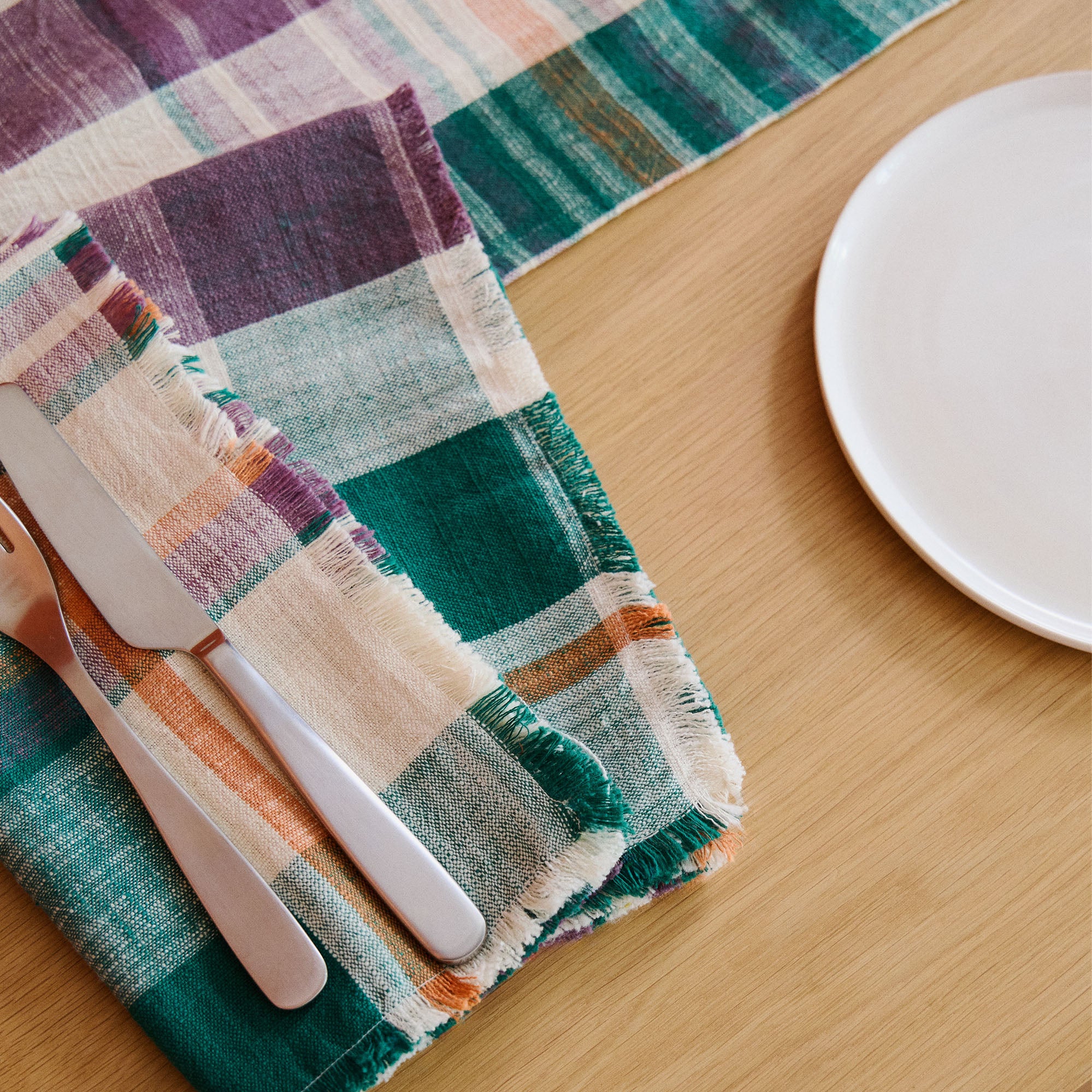 Marabar Napkins Mauve & Green 50 x 50cm (Set of 2)