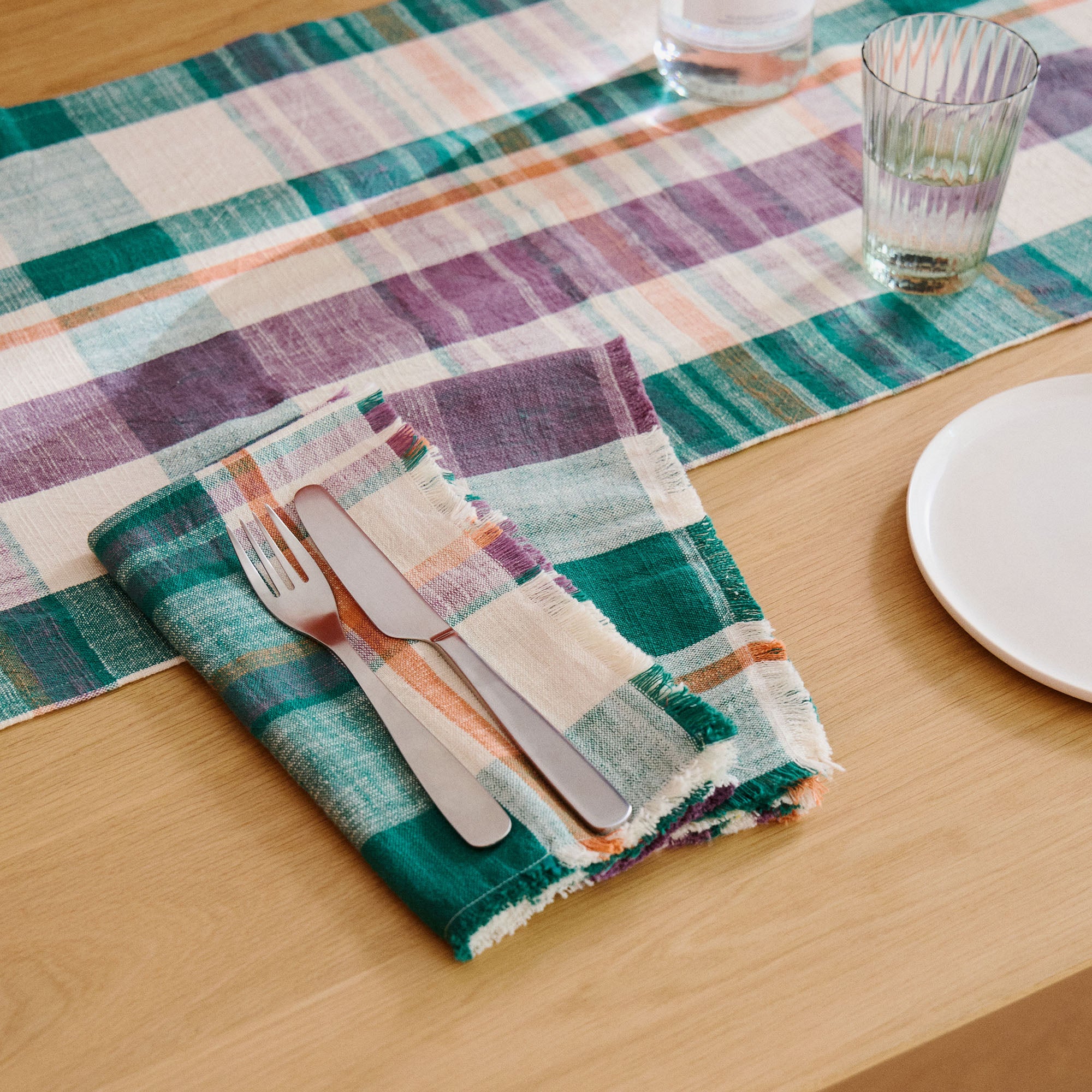 Marabar Napkins Mauve & Green 50 x 50cm (Set of 2)