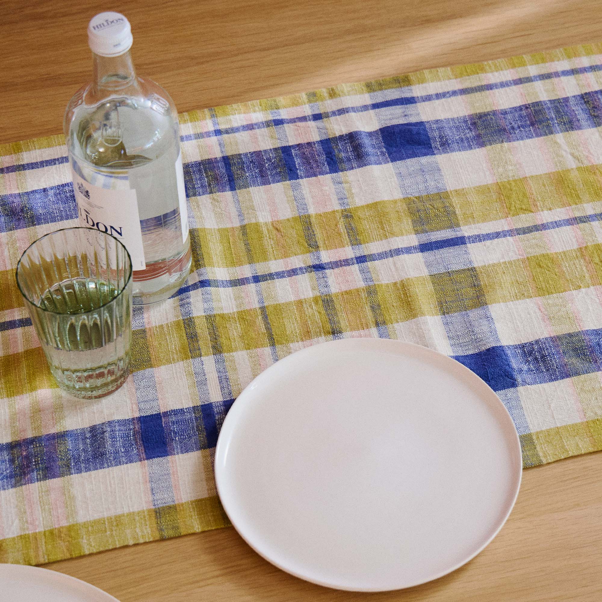 Marabar Table Runner Blue & Chartreuse 260 x 40cm