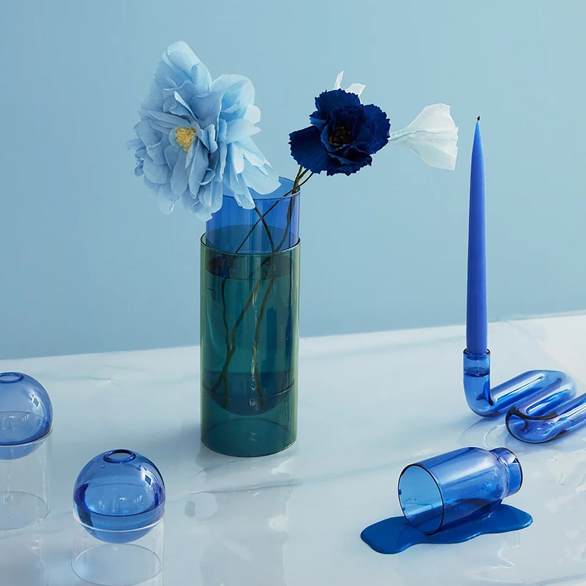 Paper Flower Peony Blue