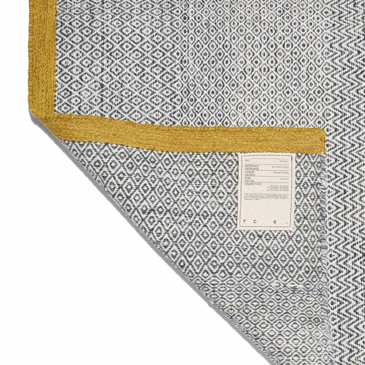 Mini Diamond Kilim Rug Charcoal & Pollen 200 x 300cm