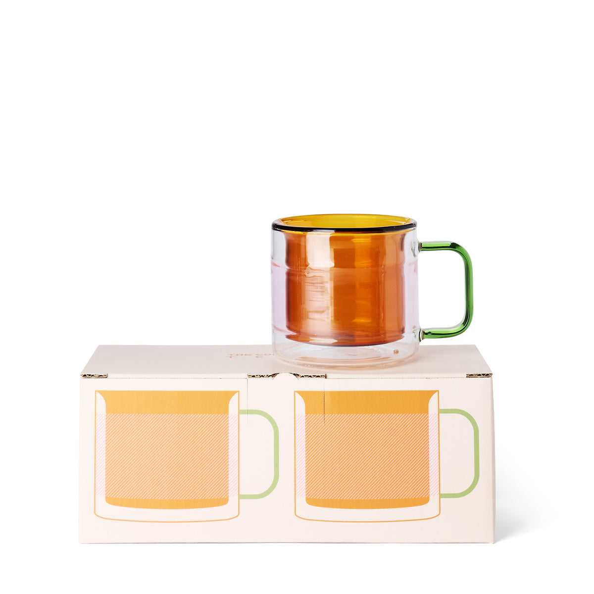 Palette Glass Coffee Cups Amber Small (Set of 2)