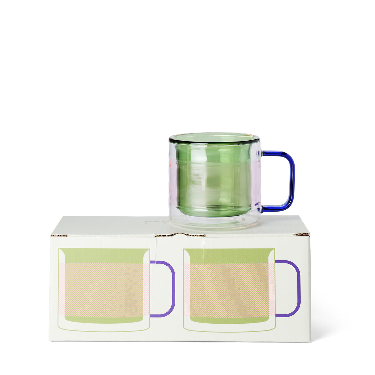Palette Glass Coffee Cups Green Small (Set of 2)