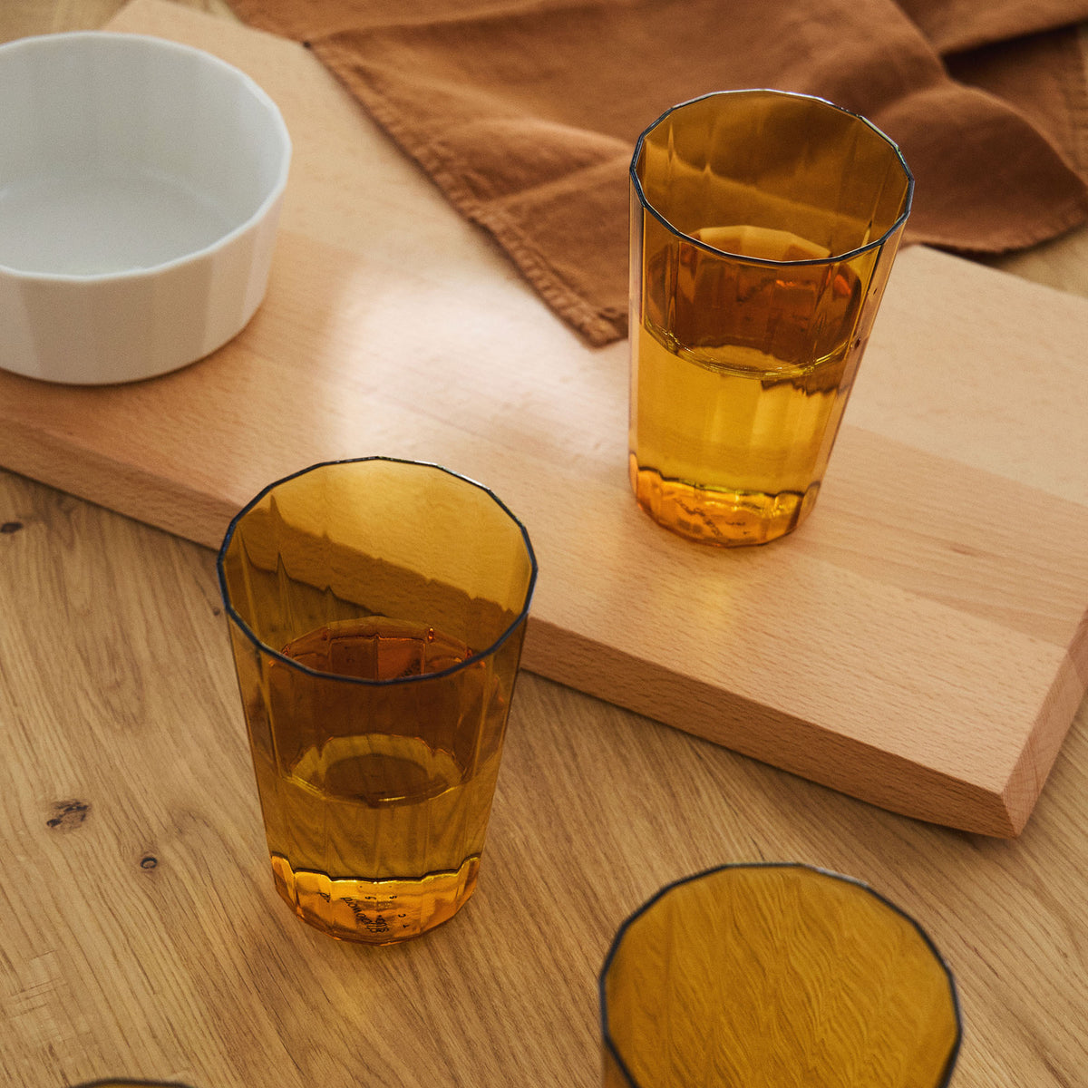 Fade Glass High Ball Amber (Set of 4)