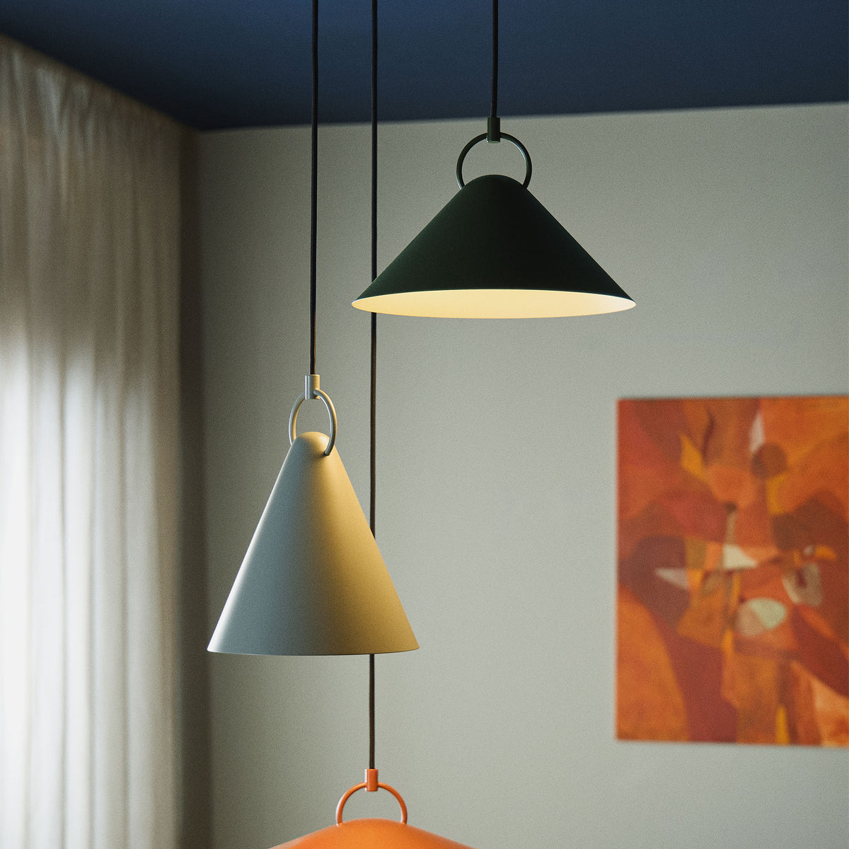 Nola Pendant Dark Olive 30cm
