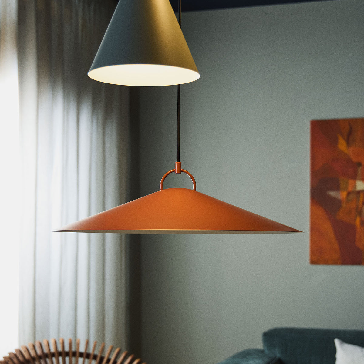 Nola Pendant Brick Red 56cm