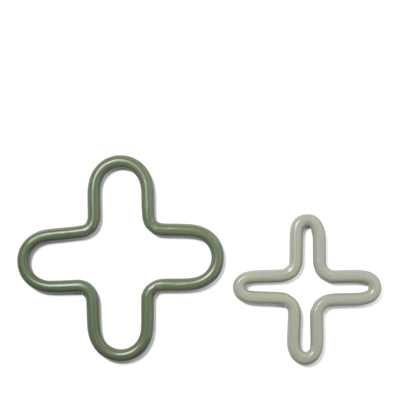 Icon Cross Nesting Trivets Green & Grey (Set of 2)