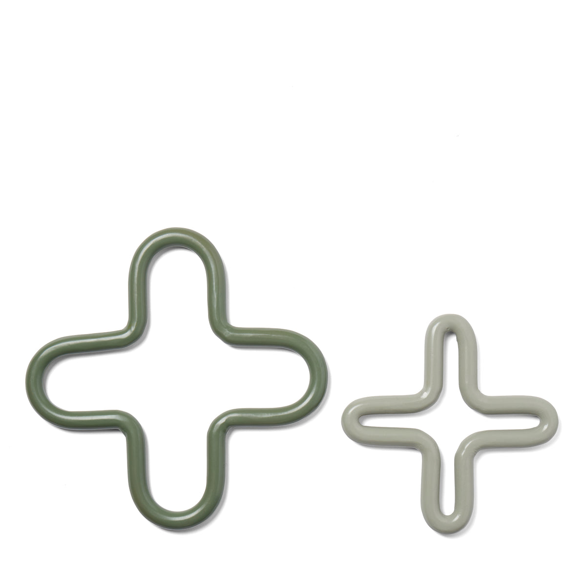 Icon Cross Nesting Trivets Green & Grey (Set of 2)
