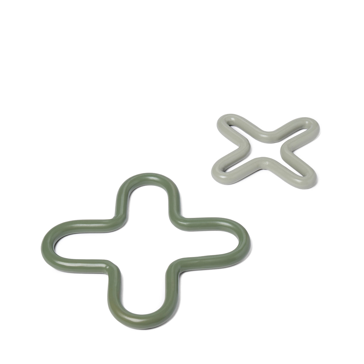 Icon Cross Nesting Trivets Green & Grey (Set of 2)