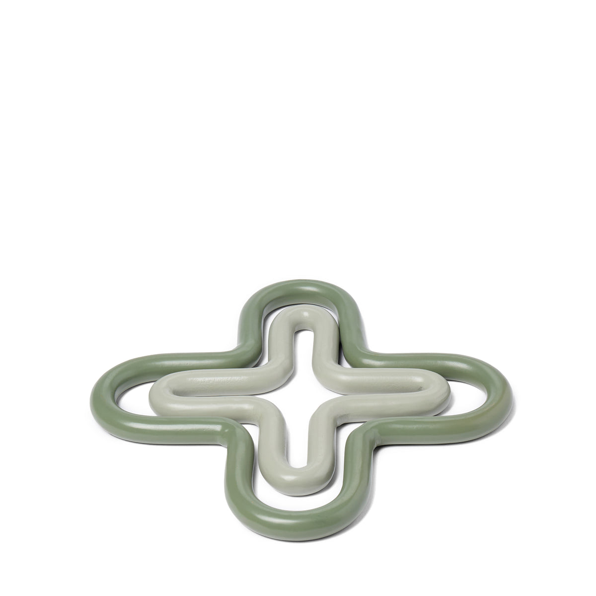 Icon Cross Nesting Trivets Green & Grey (Set of 2)