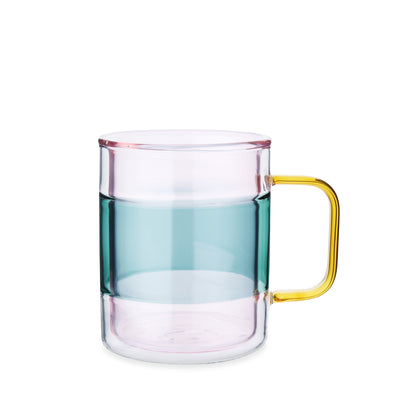 Palette Glass Coffee Mugs Pink Large (Set of 2)