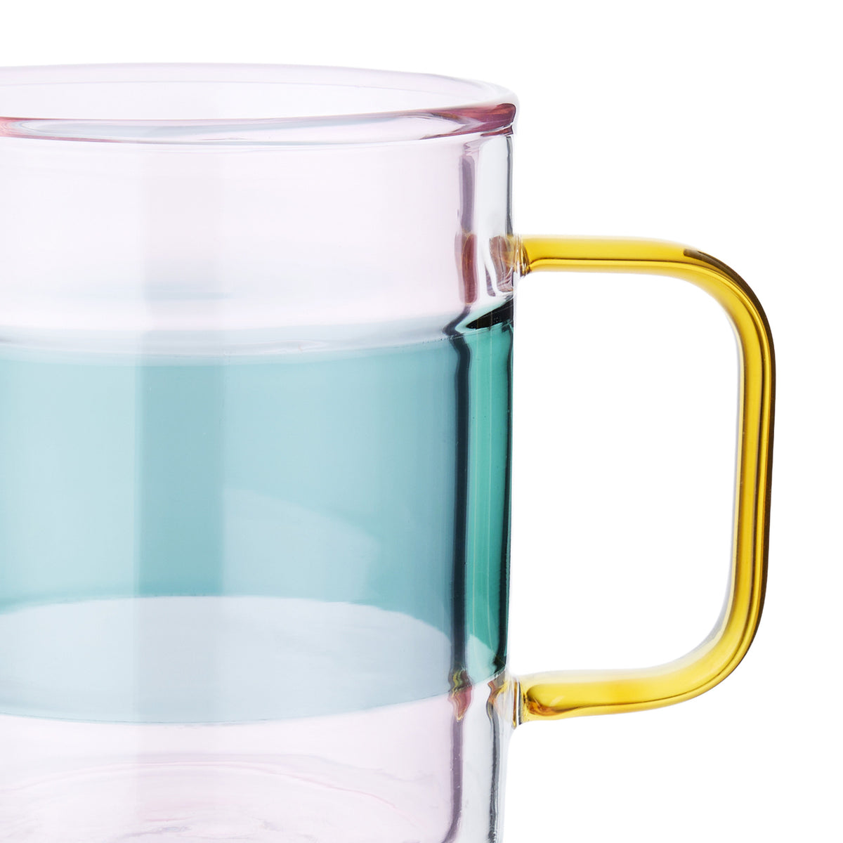 Palette Glass Coffee Mugs Pink Large (Set of 2)