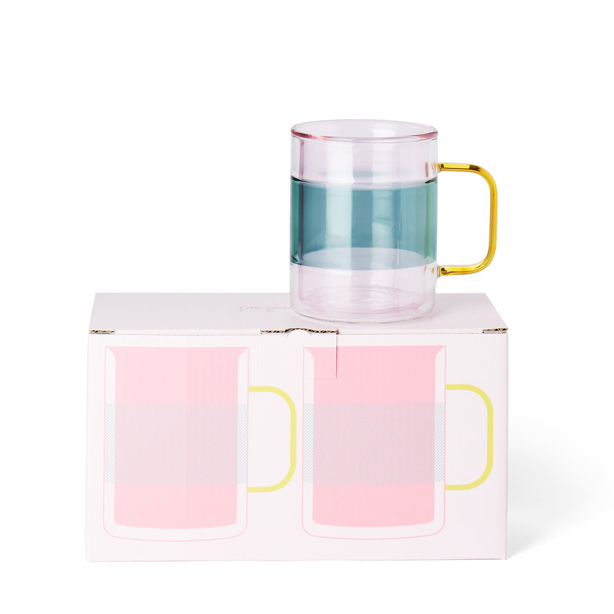 Palette Glass Coffee Mugs Pink Large (Set of 2)