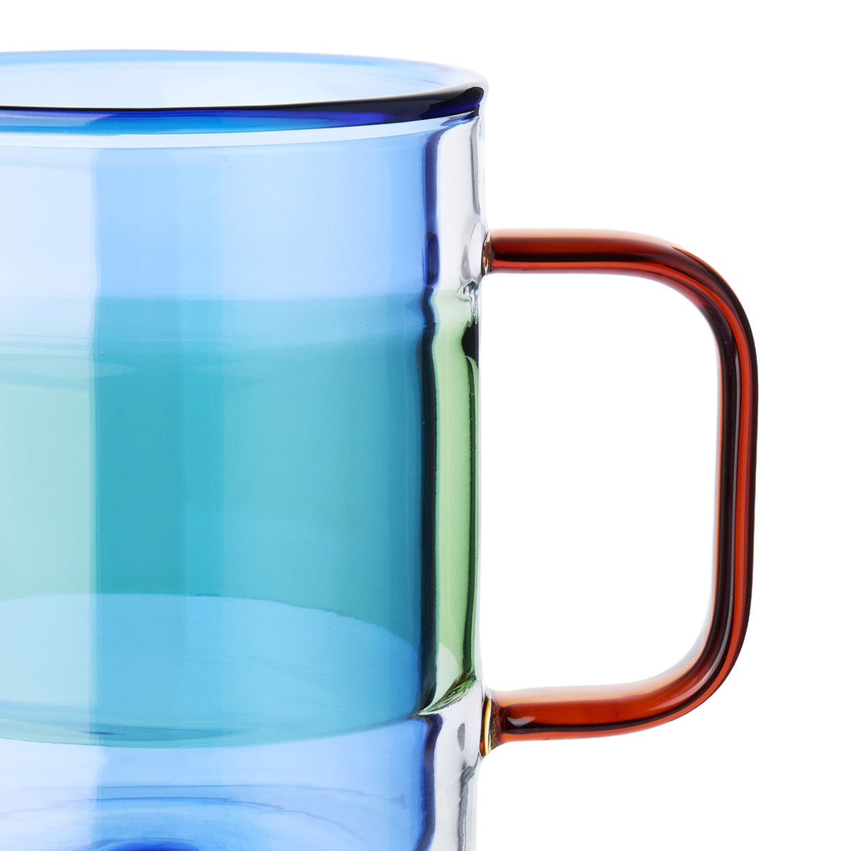 Palette Glass Coffee Mugs Blue Large (Set of 2)