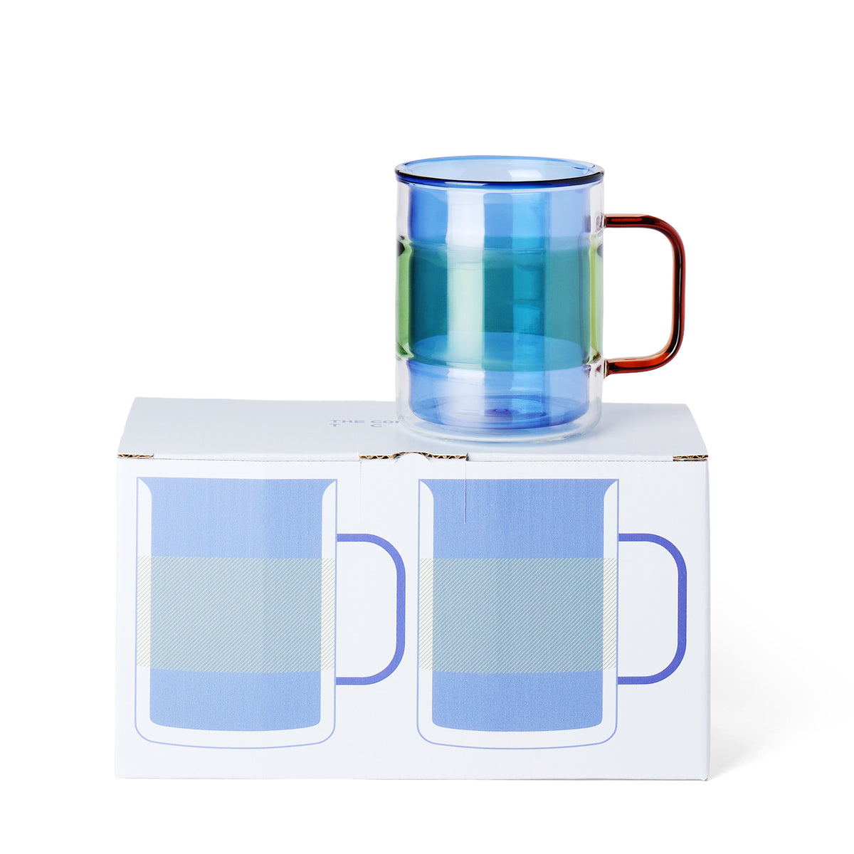 Palette Glass Coffee Mugs Blue Large (Set of 2)