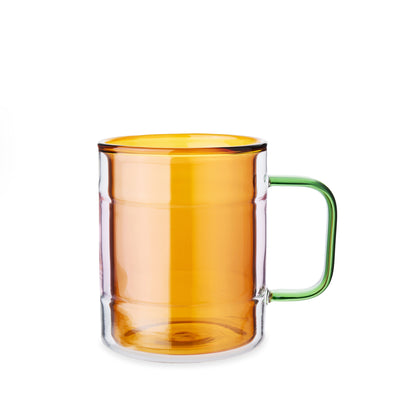 Palette Glass Coffee Mugs Amber Large (Set of 2)