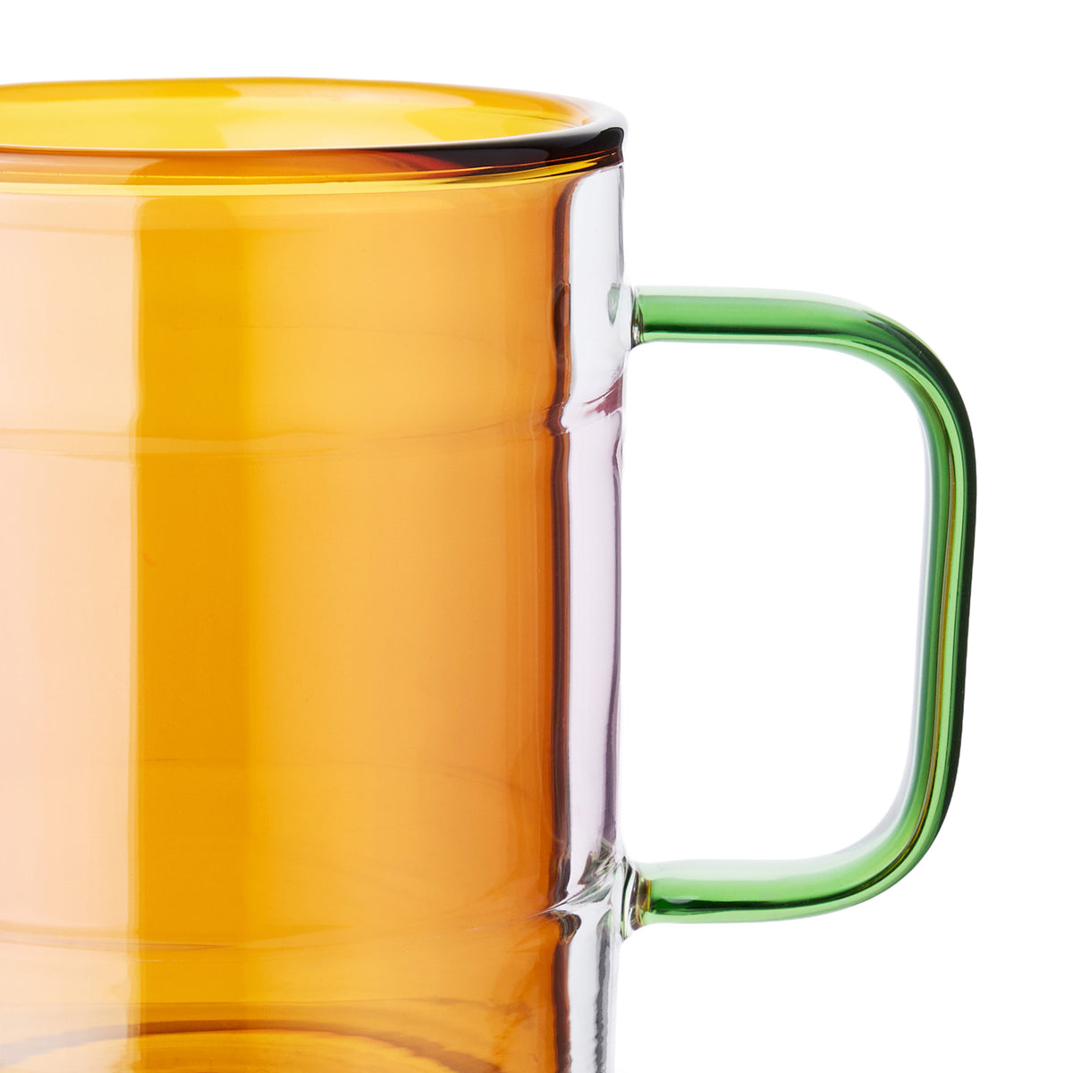 Palette Glass Coffee Mugs Amber Large (Set of 2)