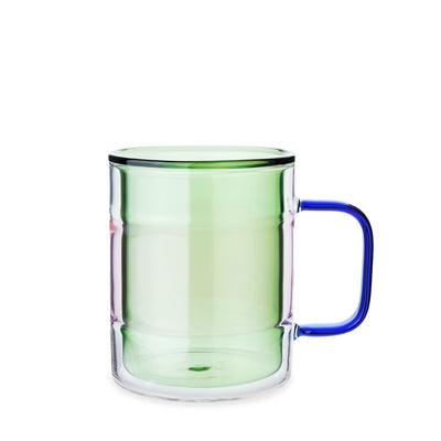 Palette Glass Coffee Mugs Green Large (Set of 2)